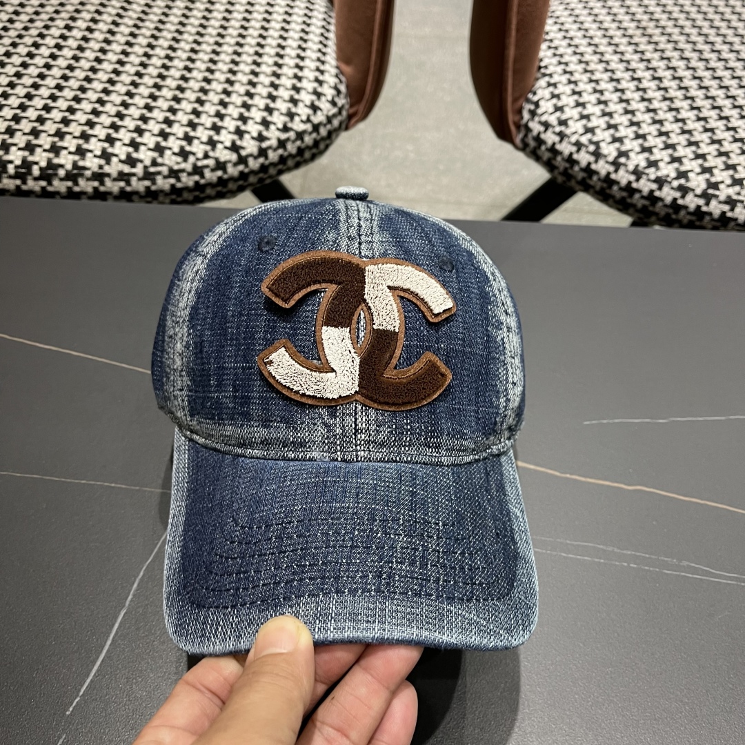  香奈儿CHANEL新品牛仔棒球帽，小香经典简约，时尚休闲设计 跑量新品，网红款