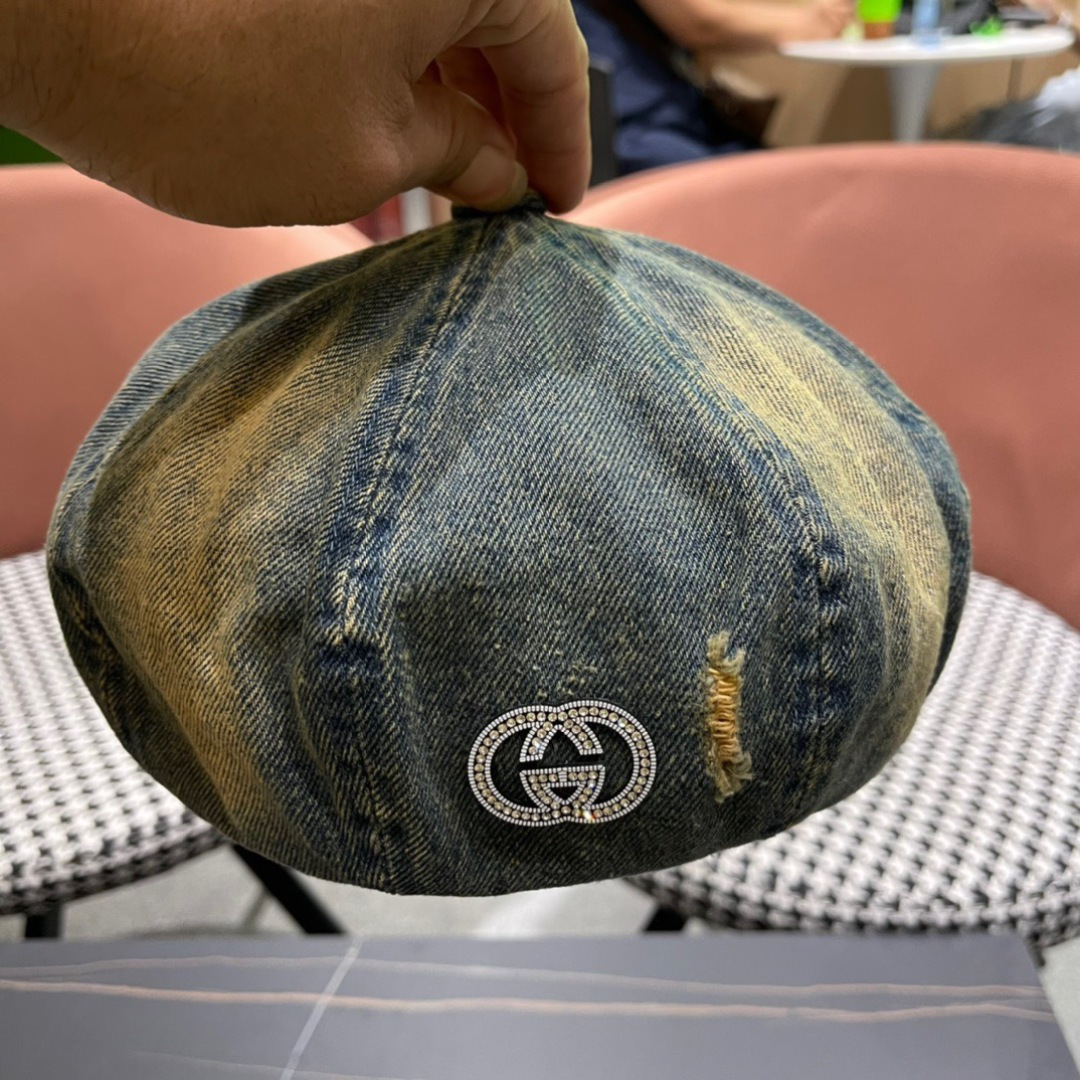  Gucci古奇2024年早秋新款牛仔贝雷帽，南瓜帽，帽型超级好看，出街旅游必备