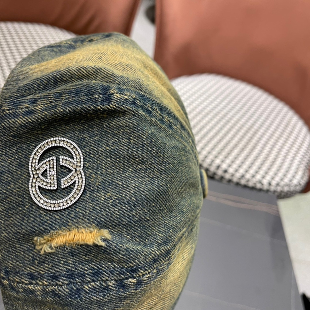  Gucci古奇2024年早秋新款牛仔贝雷帽，南瓜帽，帽型超级好看，出街旅游必备