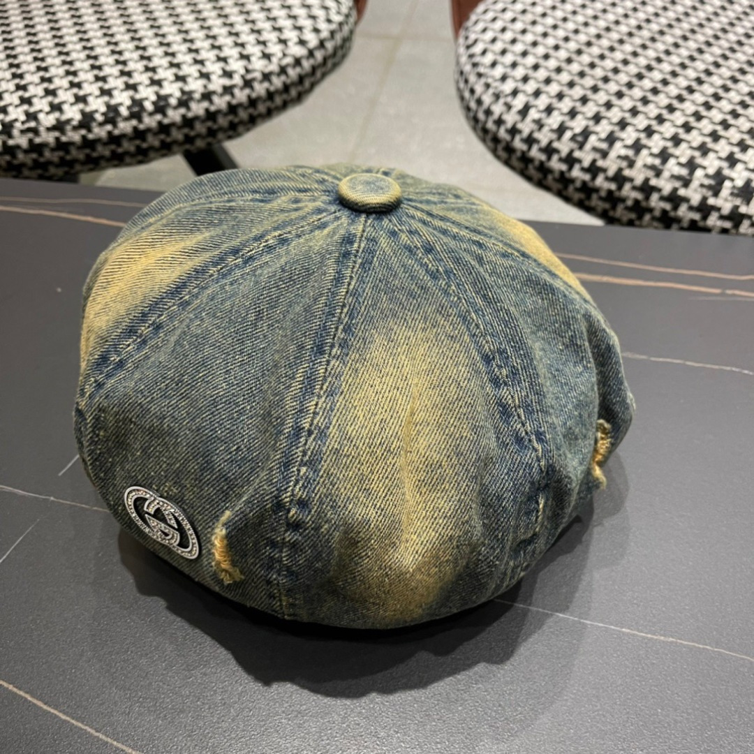  Gucci古奇2024年早秋新款牛仔贝雷帽，南瓜帽，帽型超级好看，出街旅游必备