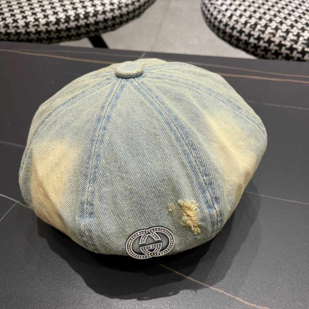  Gucci古奇2024年早秋新款牛仔贝雷帽，南瓜帽，帽型超级好看，出街旅游必备