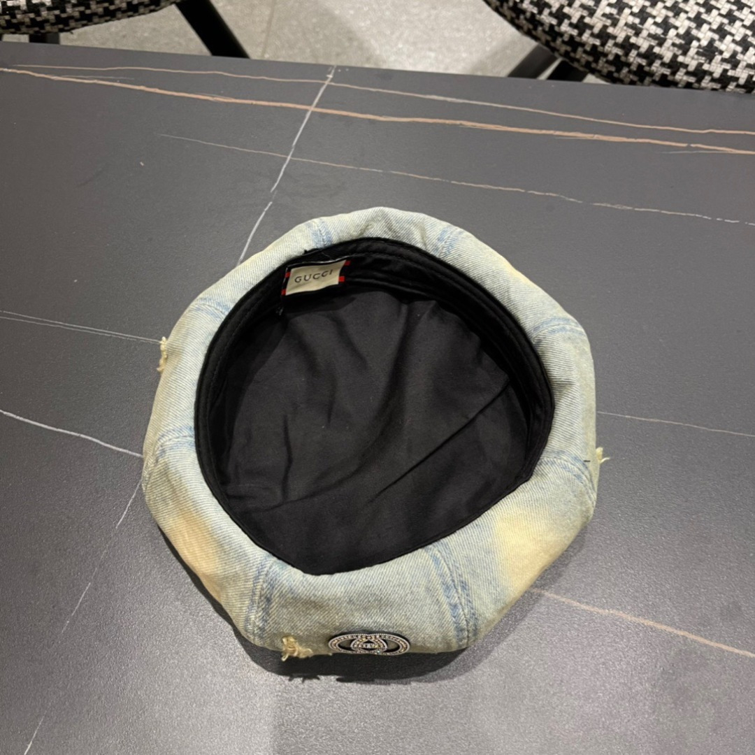  Gucci古奇2024年早秋新款牛仔贝雷帽，南瓜帽，帽型超级好看，出街旅游必备