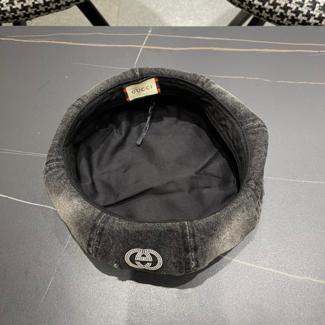 Gucci古奇2024年早秋新款牛仔贝雷帽，南瓜帽，帽型超级好看，出街旅游必备