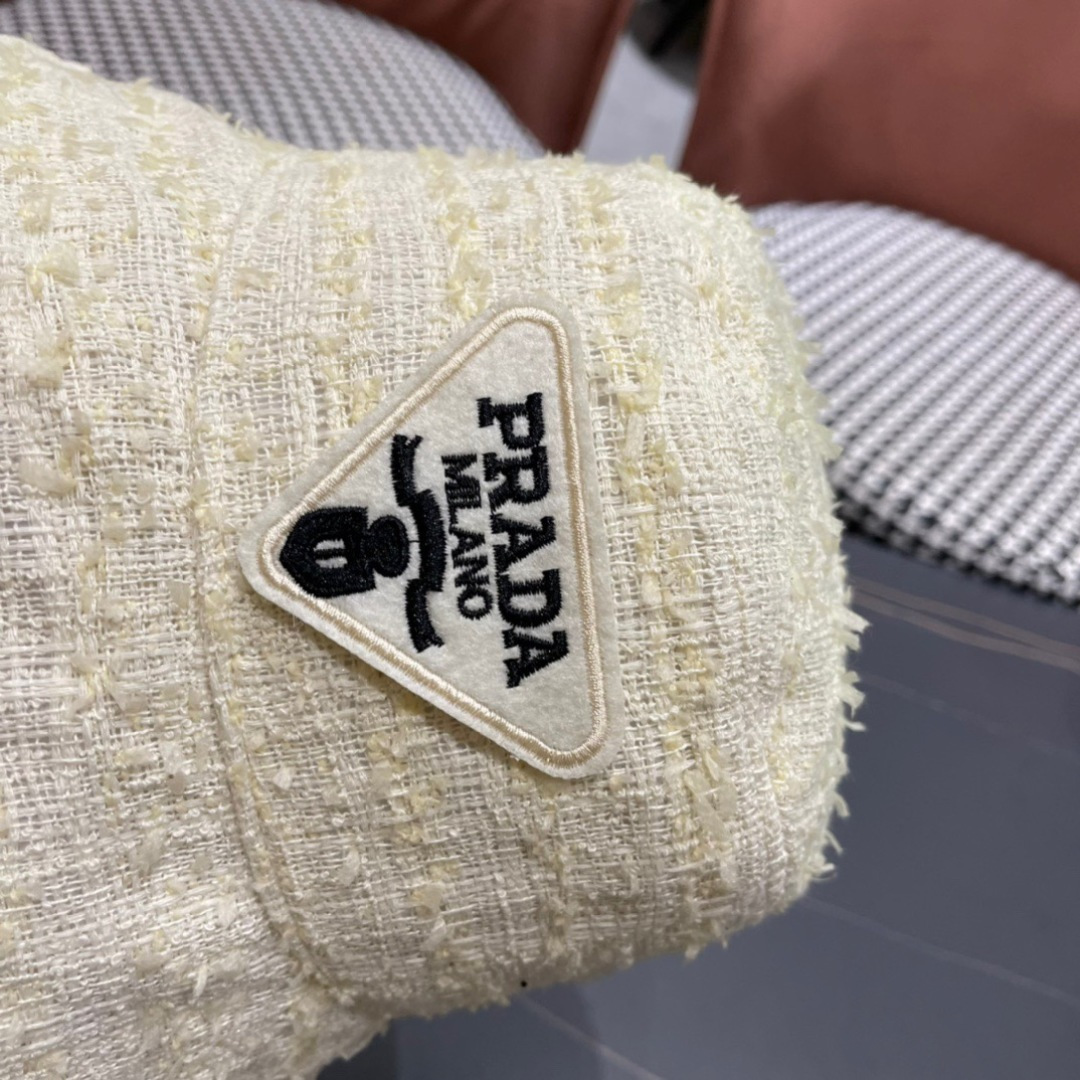   Prada普拉达2024新款防晒渔夫帽女春夏季逛街时尚遮阳帽