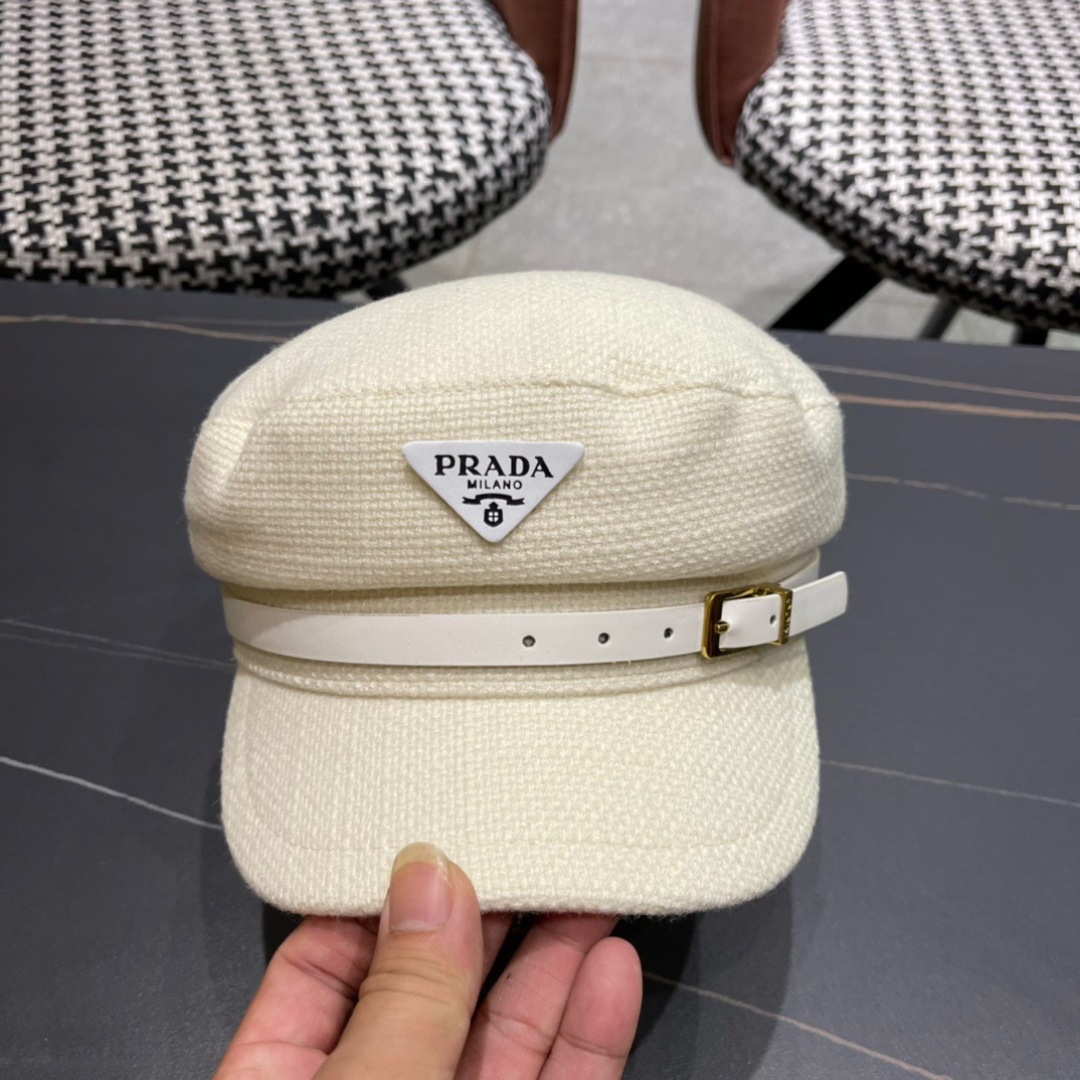 P116 Prada Korea Net, eight horned berets, scrambling a small-faced painter’s hat through the air - 图片 6