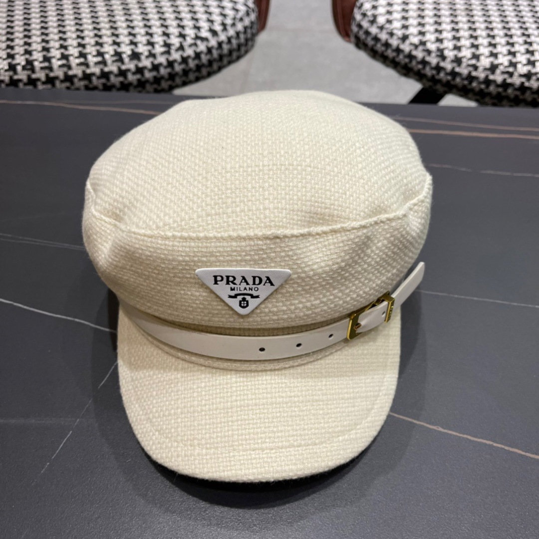 P116 Prada Korea Net, eight horned berets, scrambling a small-faced painter’s hat through the air - 图片 2
