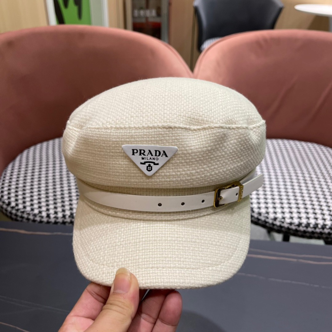 P116 Prada Korea Net, eight horned berets, scrambling a small-faced painter’s hat through the air - 图片 7