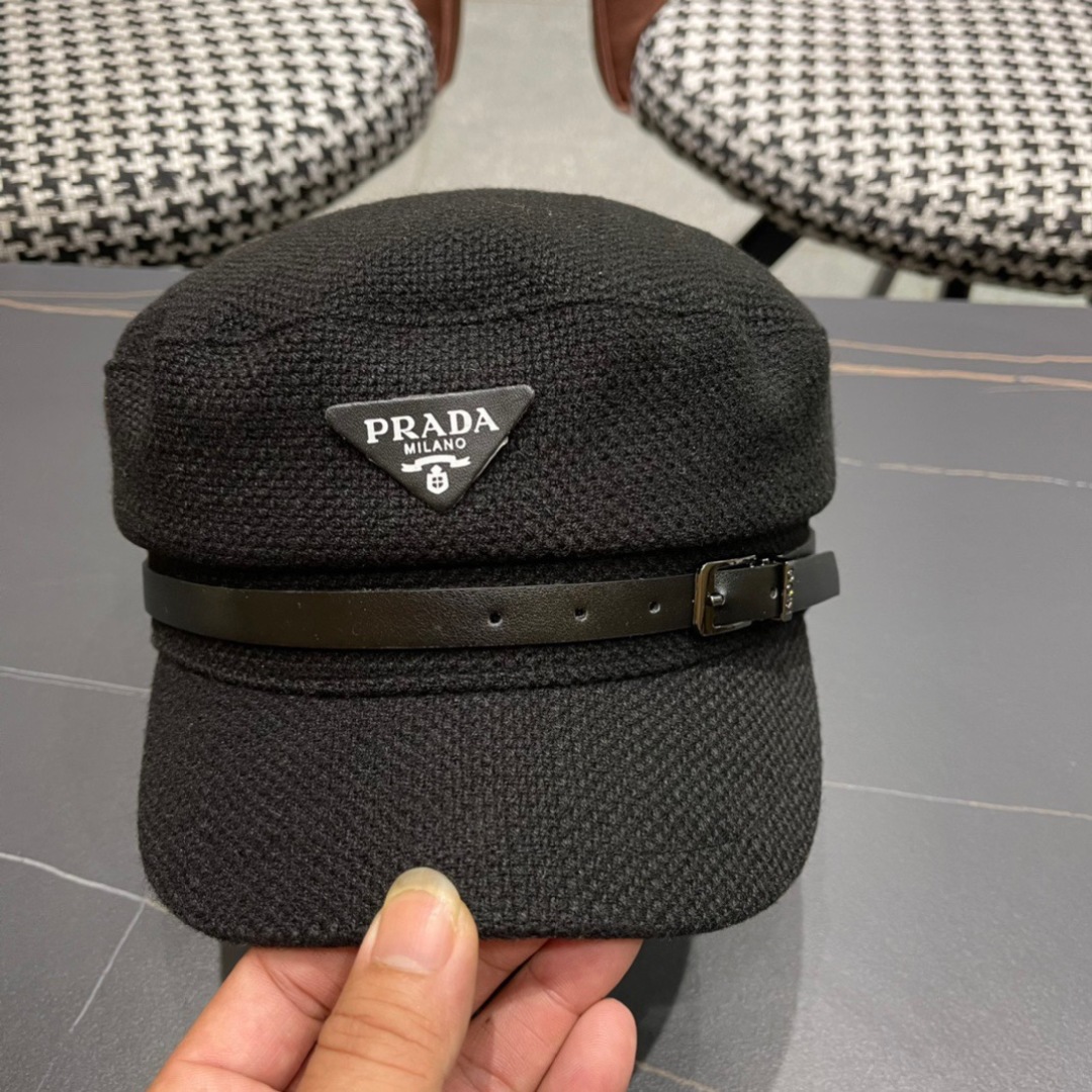 P116 Prada Korea Net, eight horned berets, scrambling a small-faced painter’s hat through the air - 图片 6