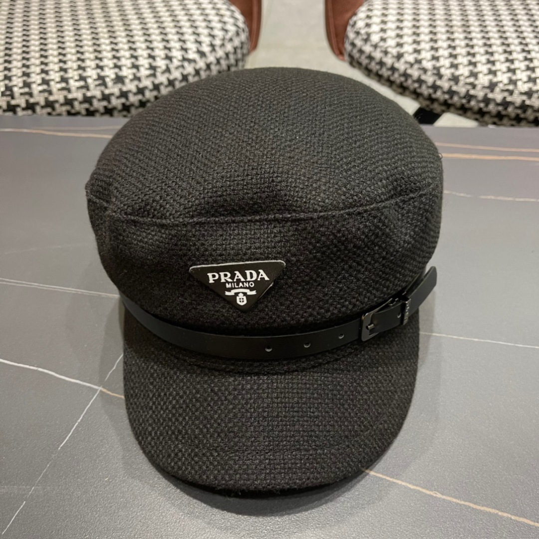 P116 Prada Korea Net, eight horned berets, scrambling a small-faced painter’s hat through the air - 图片 2