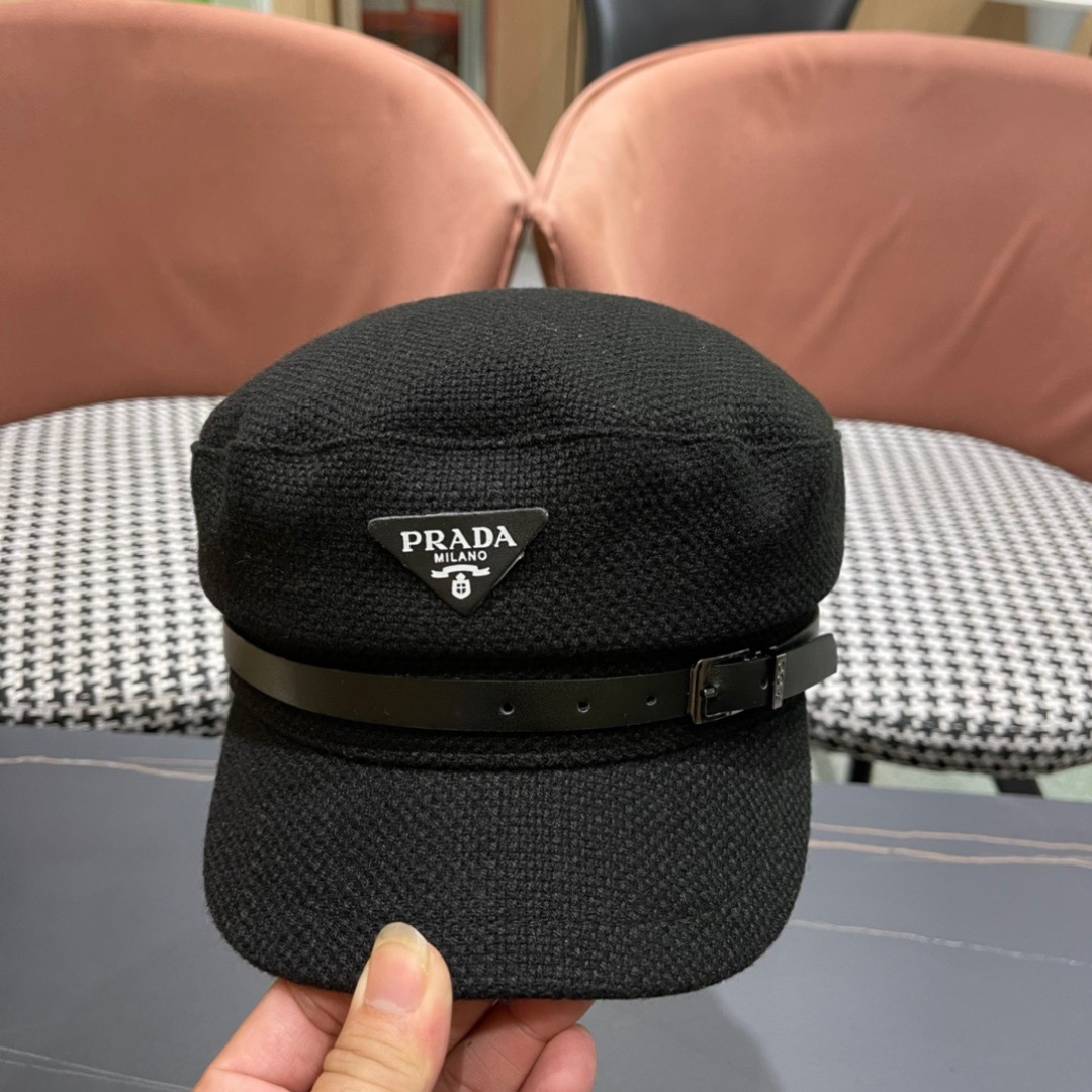 P116 Prada Korea Net, eight horned berets, scrambling a small-faced painter’s hat through the air - 图片 7