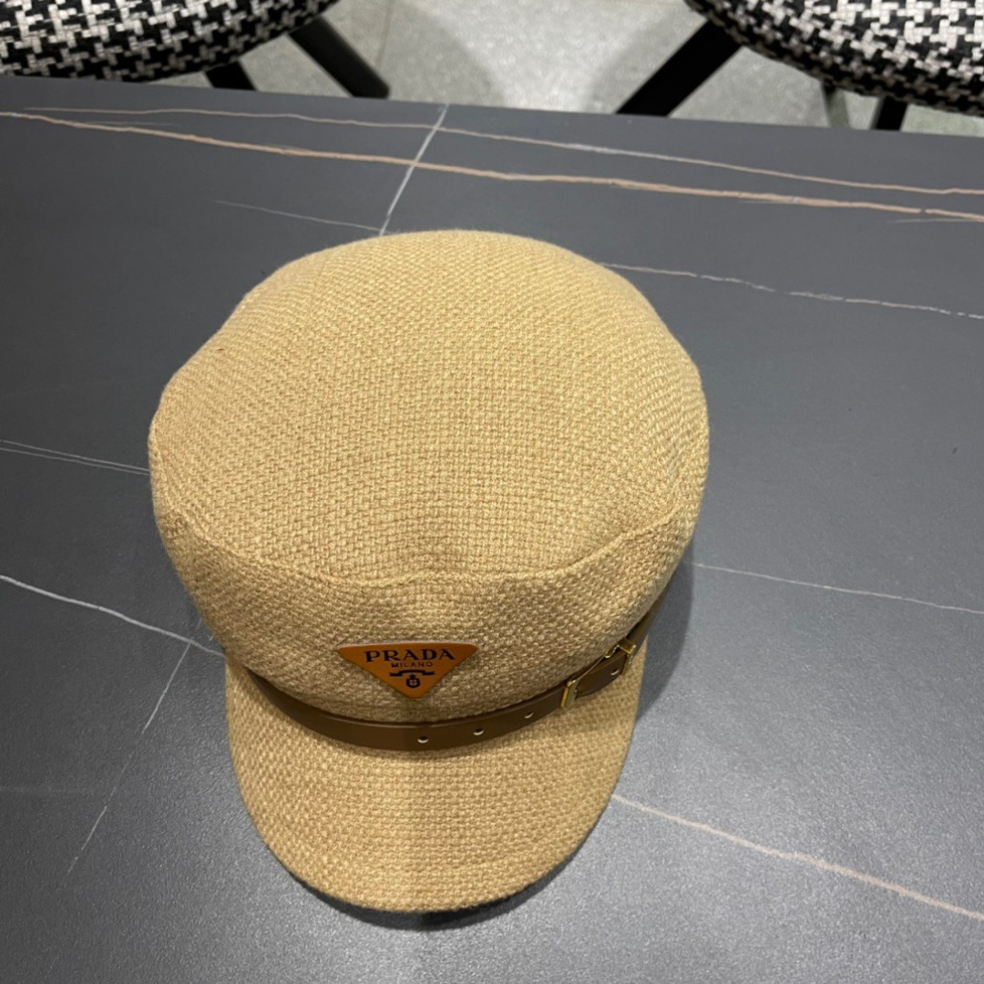 P116 Prada Korea Net, eight horned berets, scrambling a small-faced painter’s hat through the air - 图片 5