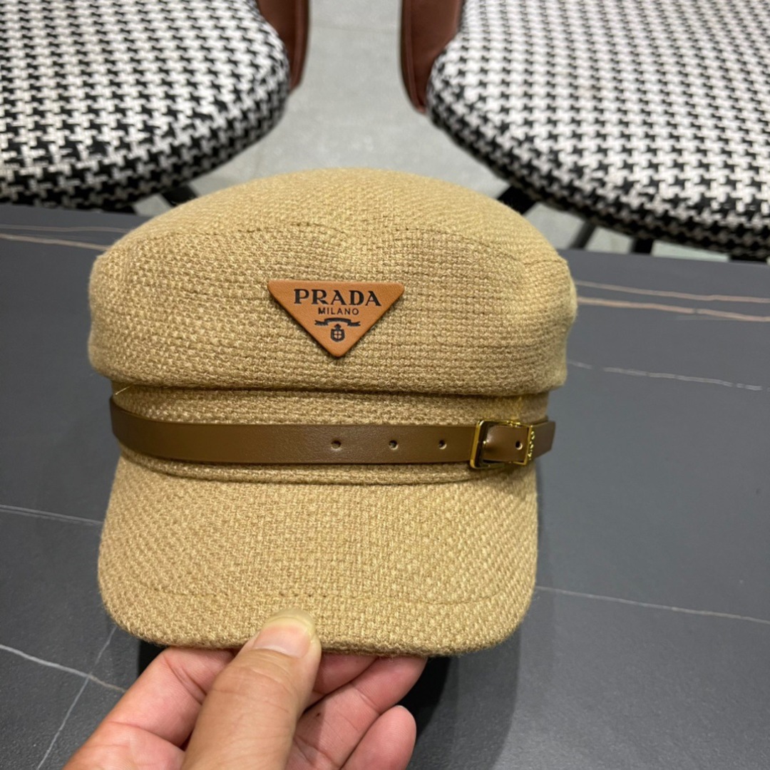 P116 Prada Korea Net, eight horned berets, scrambling a small-faced painter’s hat through the air - 图片 6