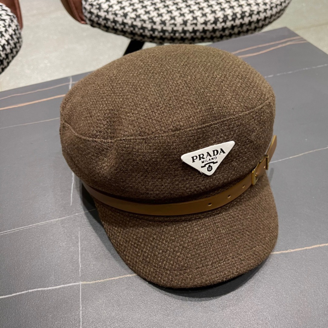 P116 Prada Korea Net, eight horned berets, scrambling a small-faced painter’s hat through the air - 图片 4
