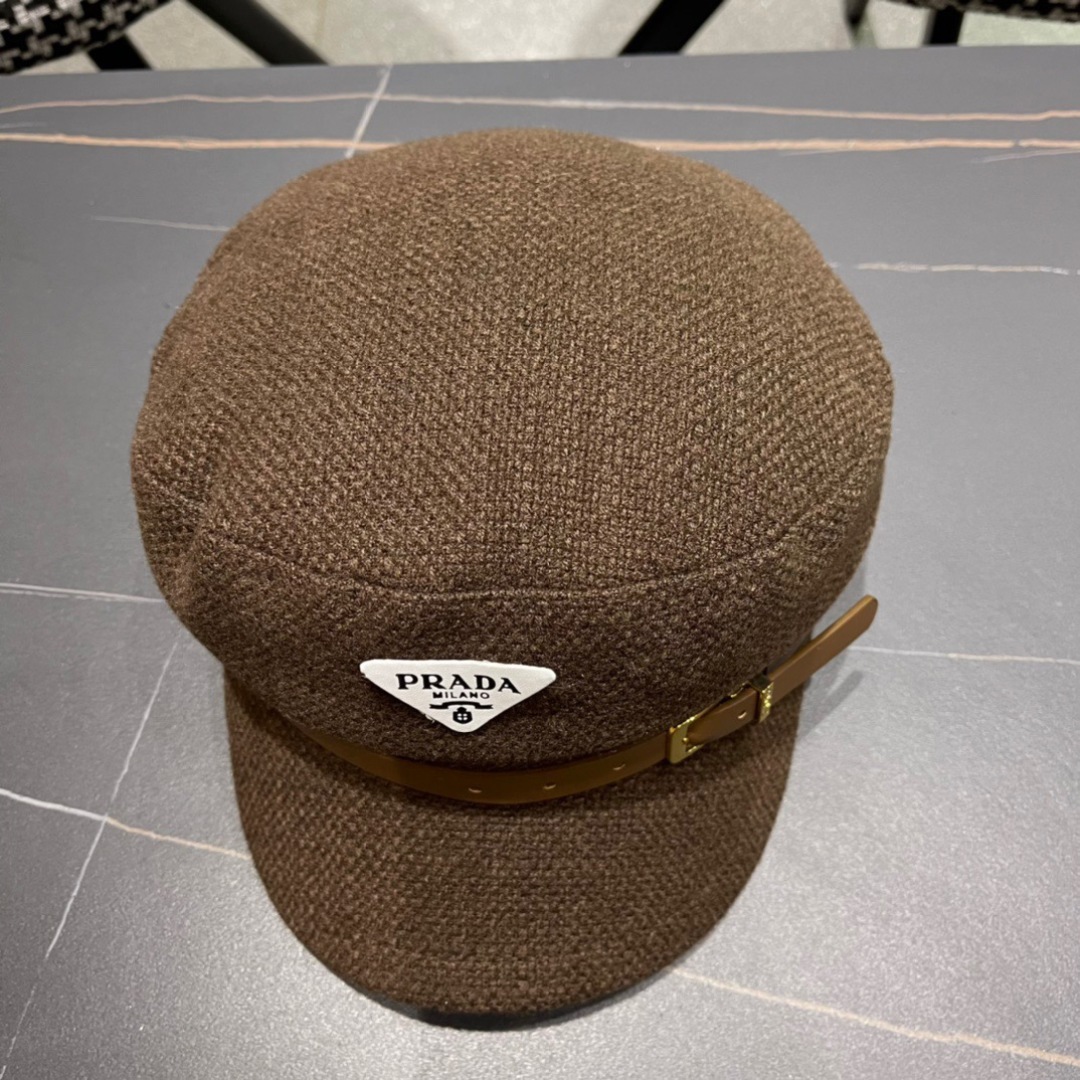P116 Prada Korea Net, eight horned berets, scrambling a small-faced painter’s hat through the air - 图片 5