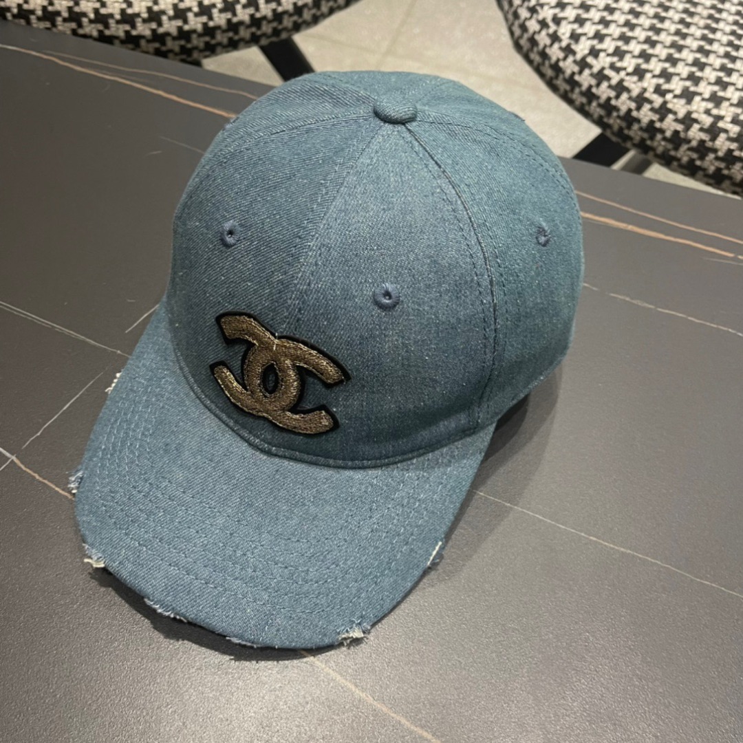  香奈儿CHANEL 2025牛仔新品棒球帽，经典简约，时尚休闲设计 跑量新品