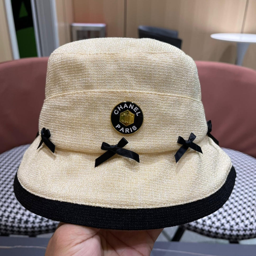  香奈儿CHANEL 春夏新品蝴蝶兰渔夫帽，logo小香经典简约，时尚休闲设计 跑量新品