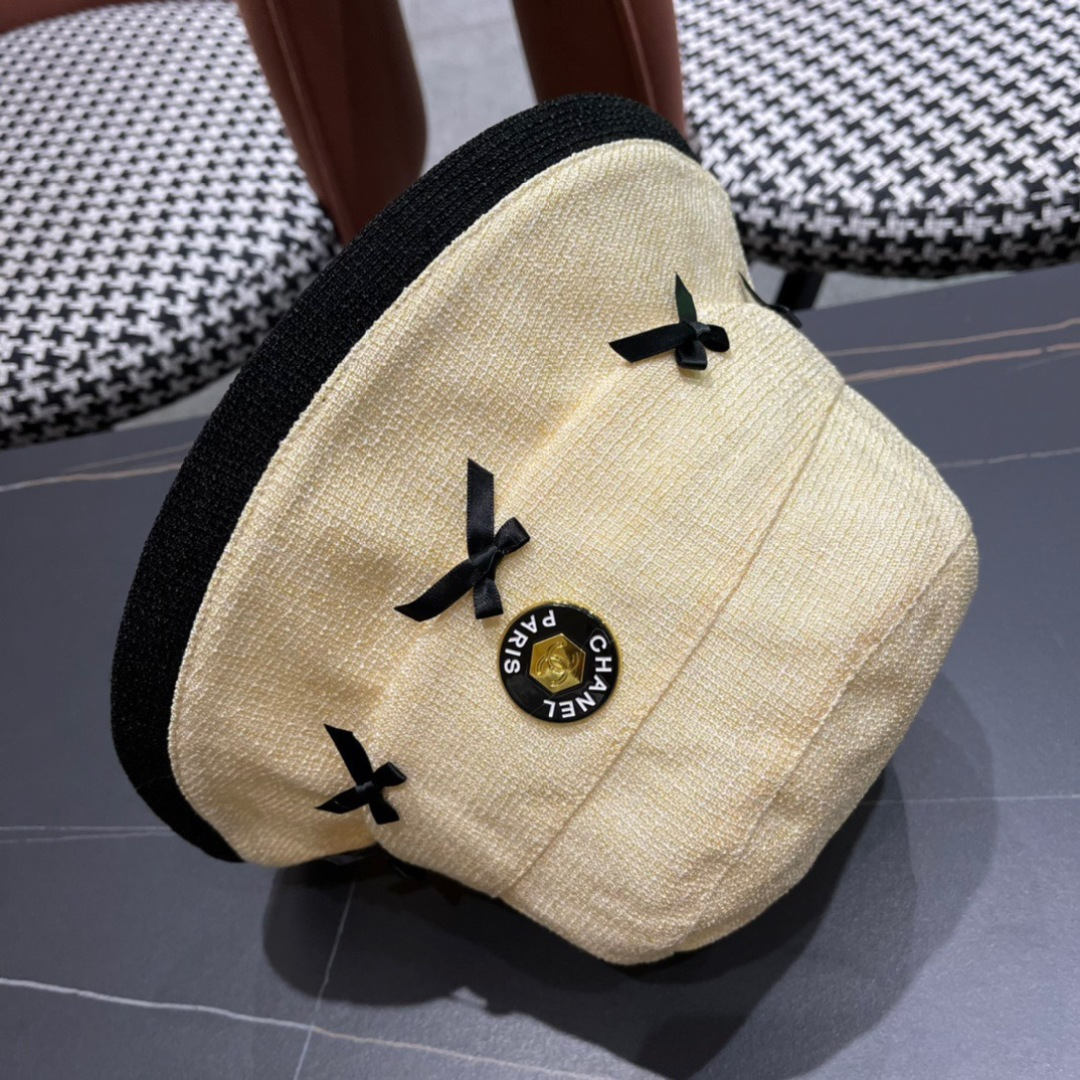  香奈儿CHANEL 春夏新品蝴蝶兰渔夫帽，logo小香经典简约，时尚休闲设计 跑量新品