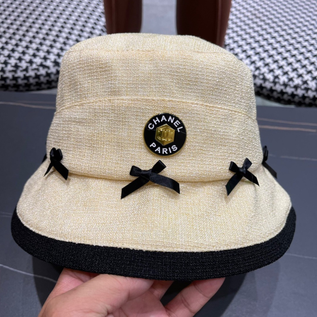  香奈儿CHANEL 春夏新品蝴蝶兰渔夫帽，logo小香经典简约，时尚休闲设计 跑量新品