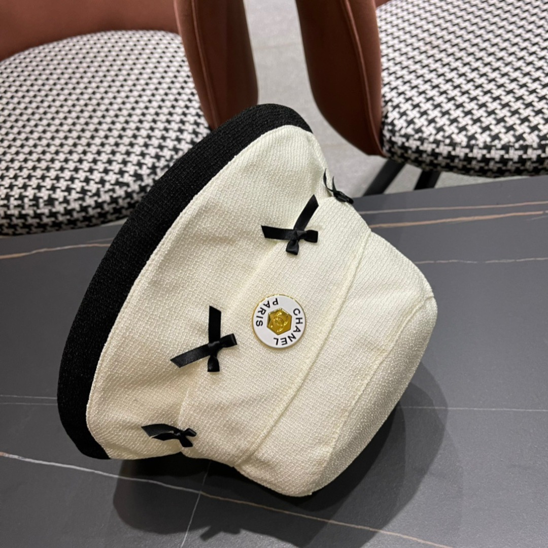  香奈儿CHANEL 春夏新品蝴蝶兰渔夫帽，logo小香经典简约，时尚休闲设计 跑量新品