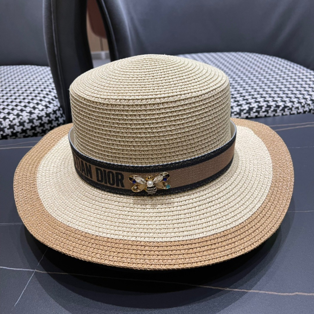NO:222192,Hat Fisherman's hat Baseball hat Knitted hat Dior 2025 new large-edge straw hat Fashion trendy and high-end workmanship!  Details look at real photos, hats, dior, dior, espadrilles, hats19860909帽子渔夫帽棒球帽针织帽Dior迪奥2025新款大沿草帽 时尚潮流,高端做工！细节看实拍哦,帽子,dior,dior,espadrilles,hats,hat