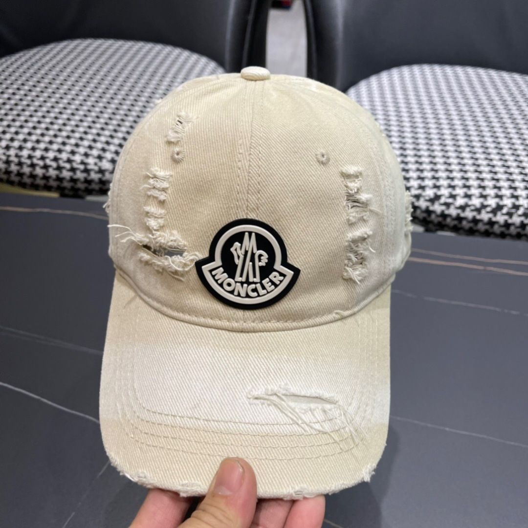  2025春夏新款 蒙口MONCLER破洞棒球帽，年轻时尚潮人穿搭色系，视觉效果超强，好看有质感！