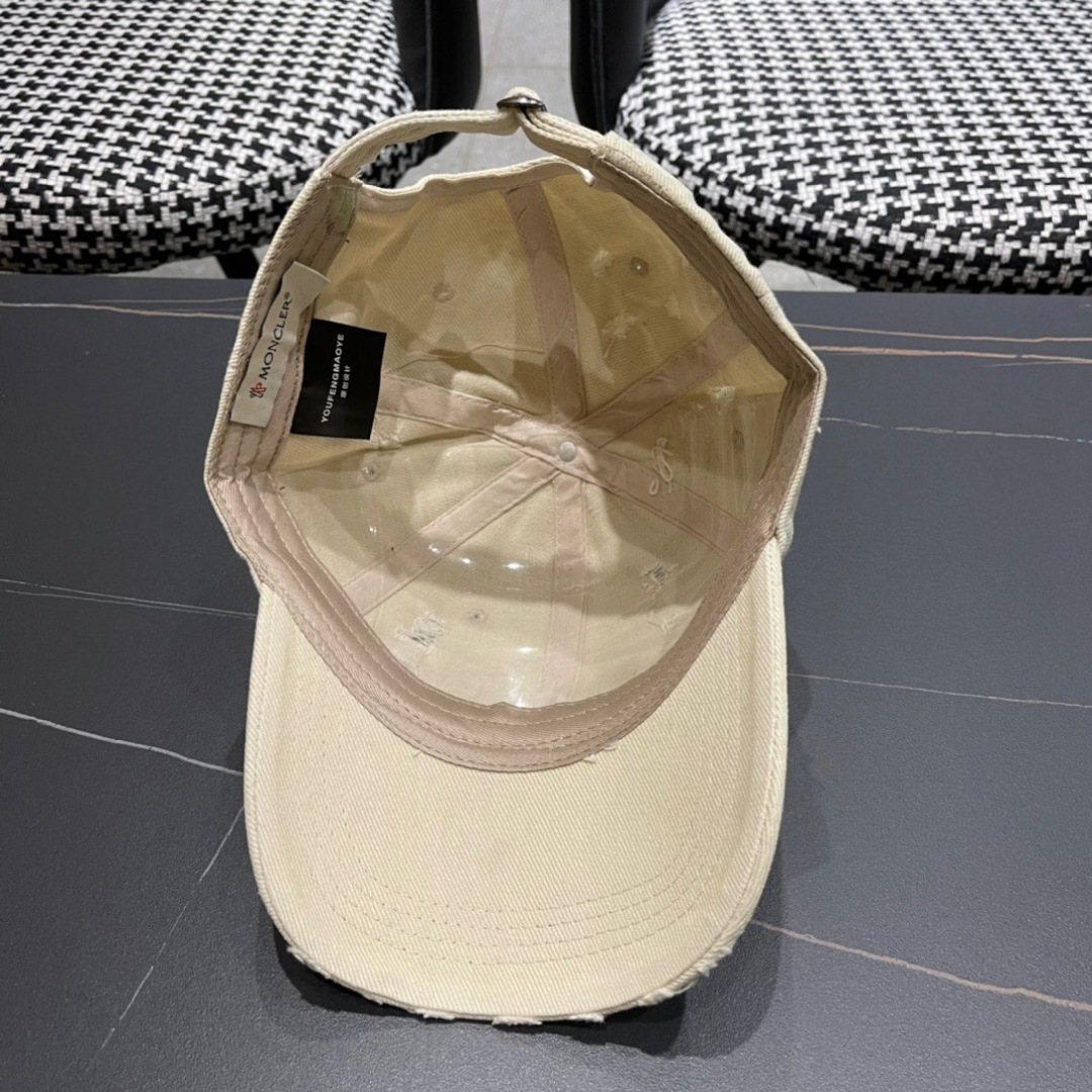  2025春夏新款 蒙口MONCLER破洞棒球帽，年轻时尚潮人穿搭色系，视觉效果超强，好看有质感！