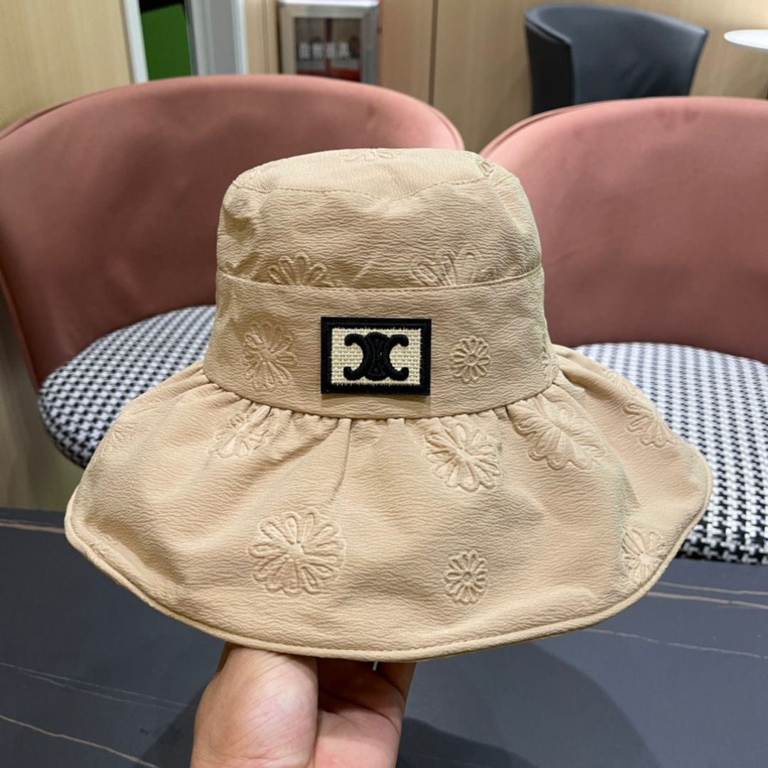  CELINE2025赛琳新款渔夫帽女春夏季遮阳帽韩版太阳帽 