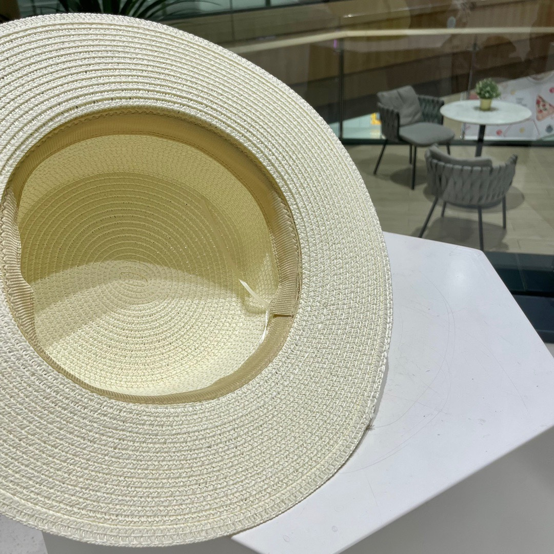  【Chanel香奈儿】2025新款织带款大牌风平顶草帽，旅行必备，超好搭配，赶紧入手！