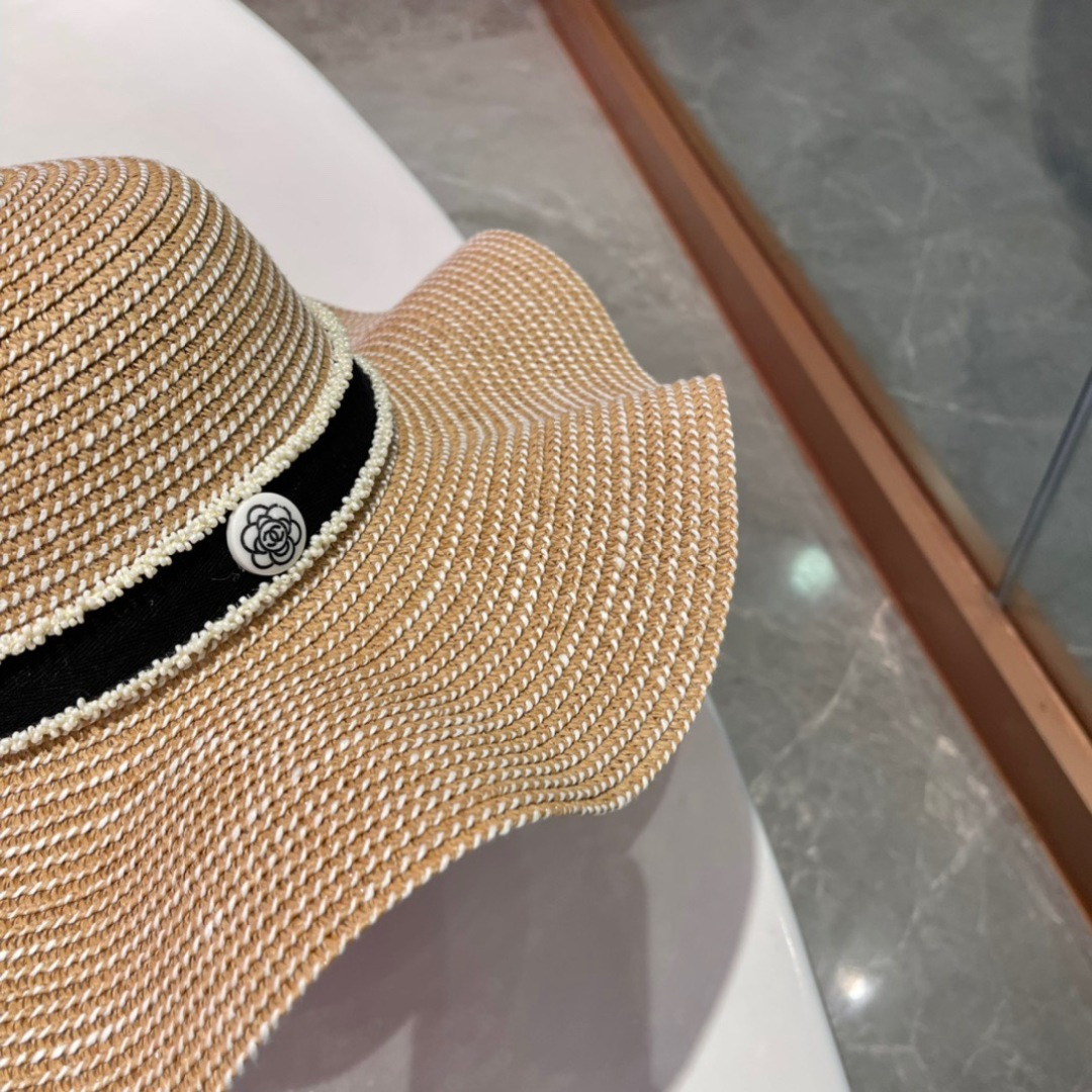  Chanel香奈儿草帽，荷叶边遮阳帽，名媛风，出游必备，头围57cm