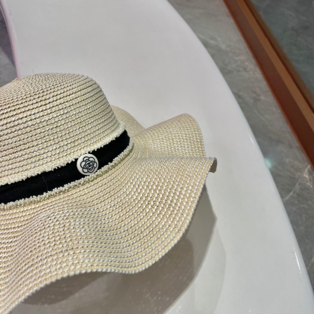  Chanel香奈儿草帽，荷叶边遮阳帽，名媛风，出游必备，头围57cm