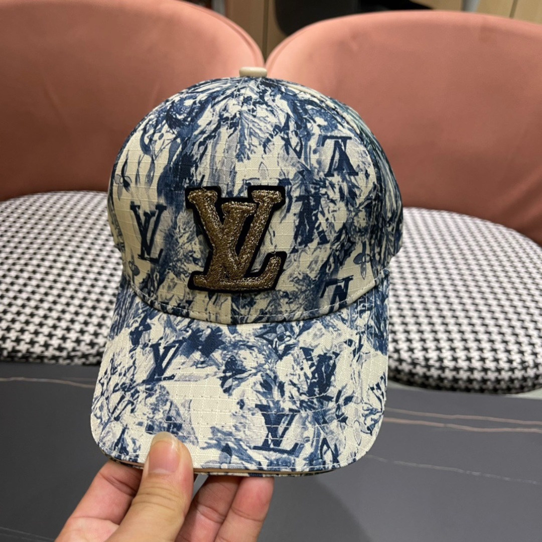  LV(路易威登)新款老花原单棒球帽，11开模订制，做工细致完美，质量超赞，基础头围56，贴片可调节。