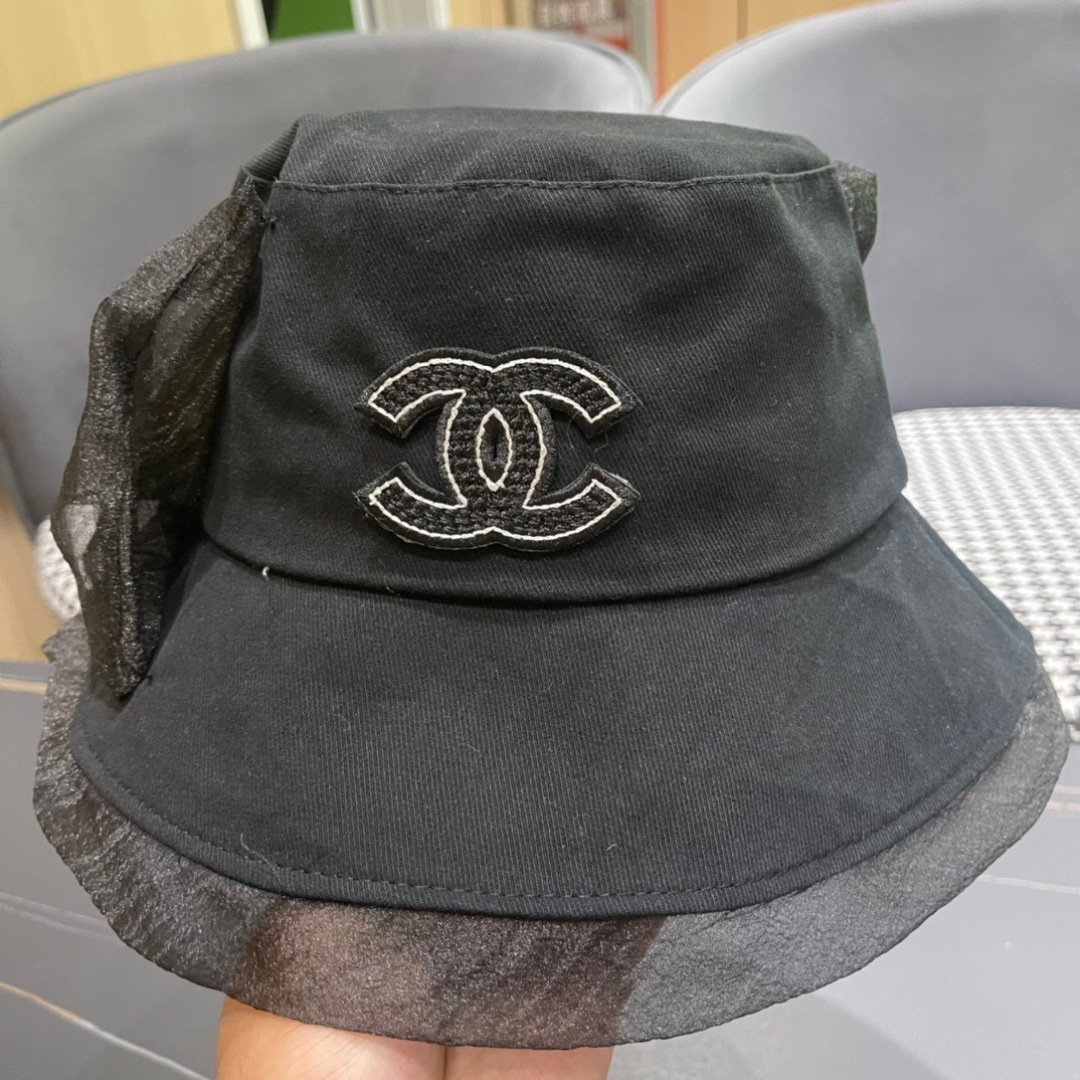  Chanel香奈儿 防晒帽女夏季遮脸防紫外线太阳帽大帽檐渔夫帽夏天遮阳帽子