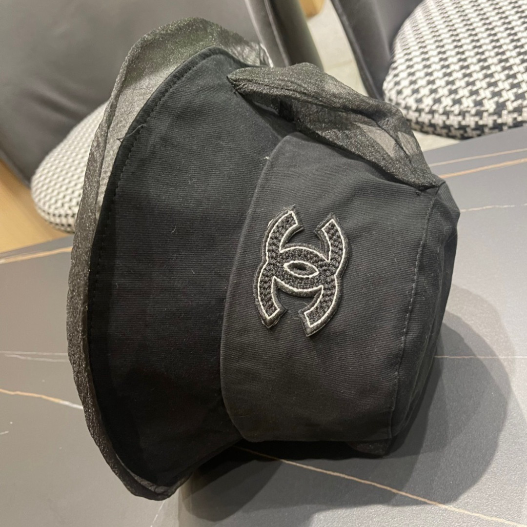  Chanel香奈儿 防晒帽女夏季遮脸防紫外线太阳帽大帽檐渔夫帽夏天遮阳帽子