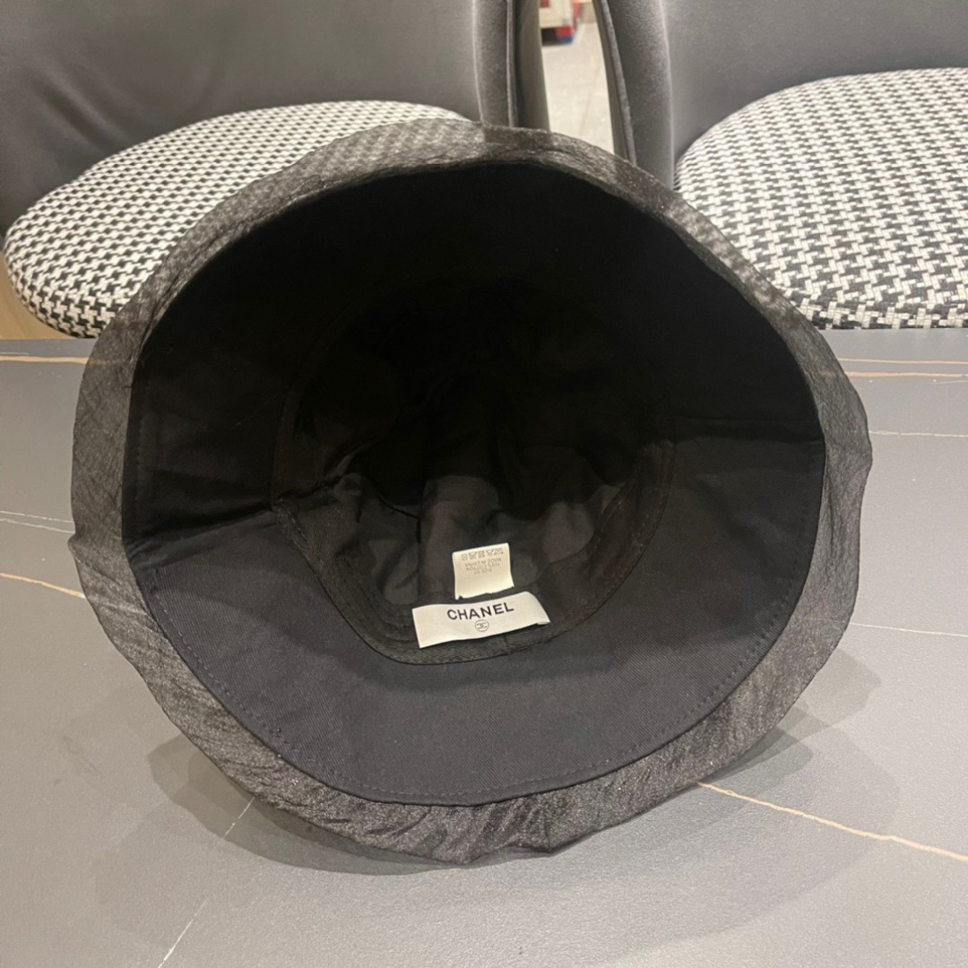  Chanel香奈儿 防晒帽女夏季遮脸防紫外线太阳帽大帽檐渔夫帽夏天遮阳帽子