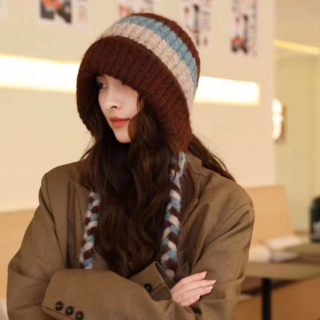 NO:220385,【PRADA】Autumn and winter color changing knitted wool head-protecting ear hat, plush material, very versatile hat, fisherman hat, baseball hat, knit hat, hat, prada, prada, espadrilles, hats19860909【PRADA普拉达】秋冬款变色针织毛线包头护耳帽,毛绒材质,非常百搭帽子渔夫帽棒球帽针织帽,帽子,prada,prada,espadrilles,hats,hat