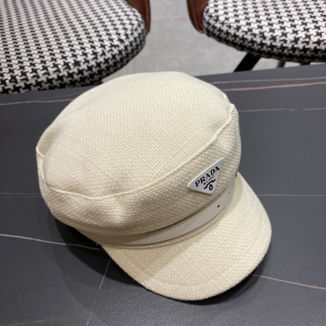 P116 Prada Korea Net, eight horned berets, scrambling a small-faced painter’s hat through the air - 图片 3