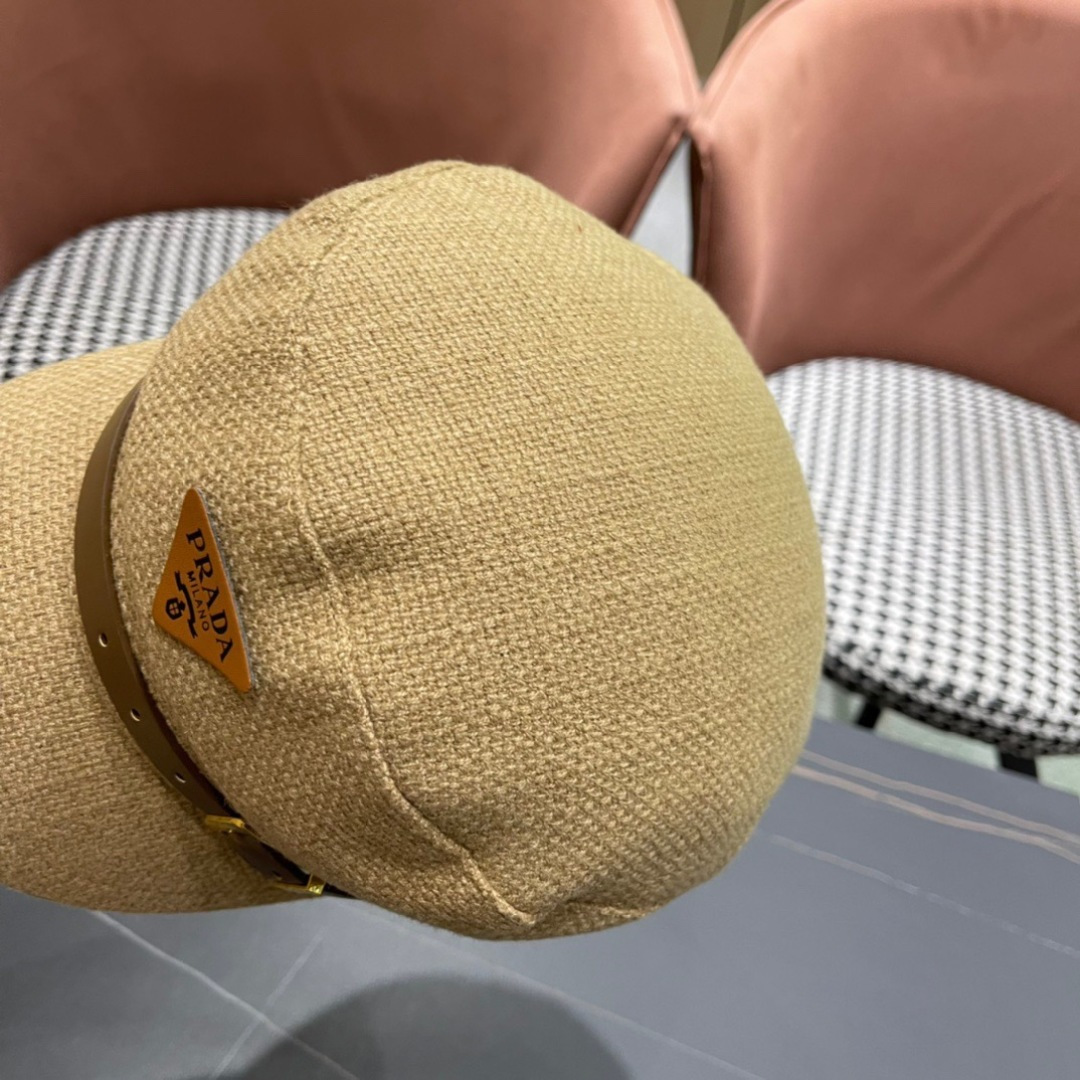 P116 Prada Korea Net, eight horned berets, scrambling a small-faced painter’s hat through the air - 图片 9