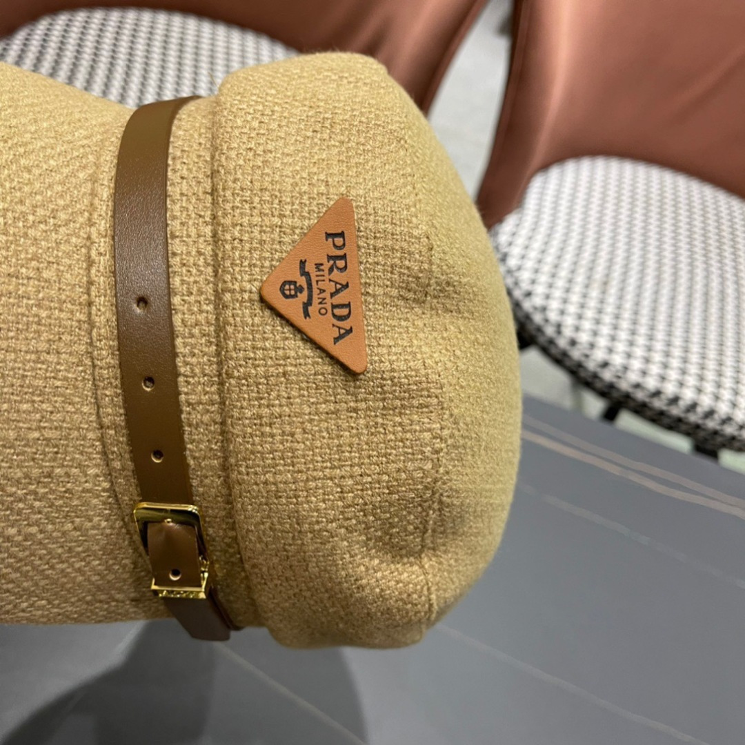 P116 Prada Korea Net, eight horned berets, scrambling a small-faced painter’s hat through the air - 图片 7