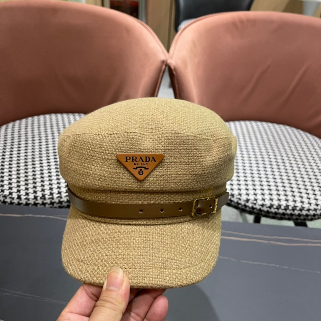 P116 Prada Korea Net, eight horned berets, scrambling a small-faced painter’s hat through the air - 图片 6