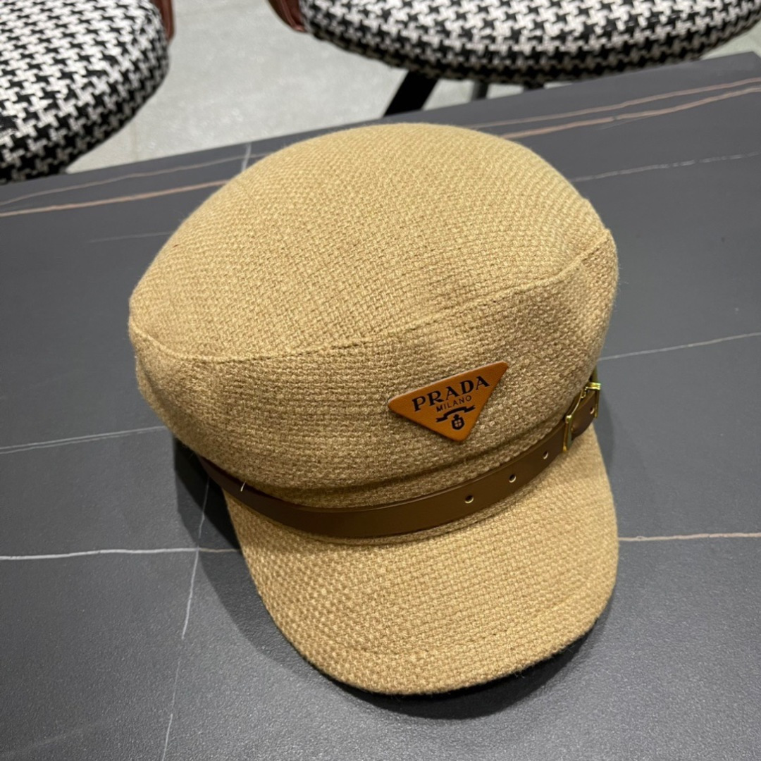 P116 Prada Korea Net, eight horned berets, scrambling a small-faced painter’s hat through the air - 图片 3