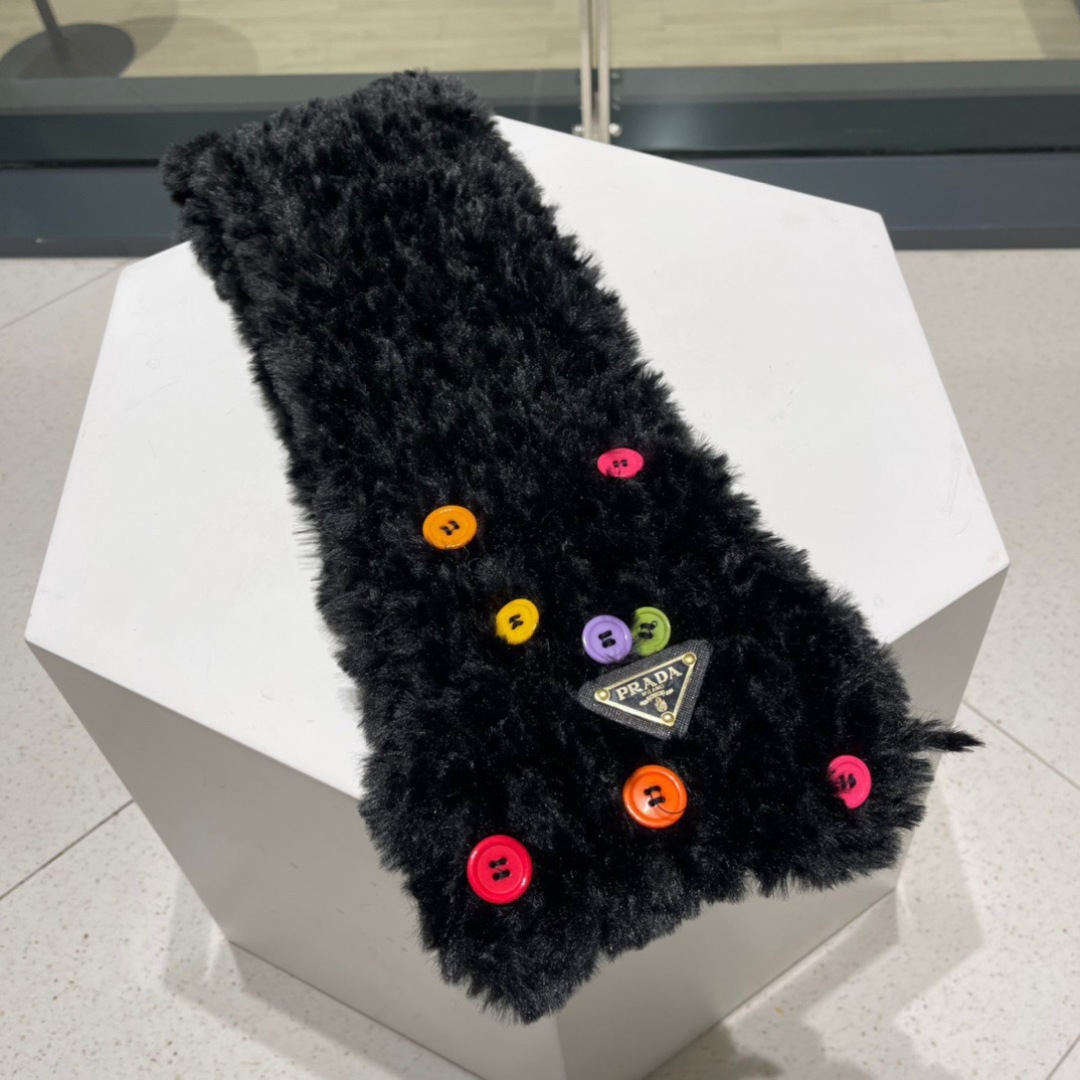P116 Prada Prada guillotine, warm fur scarf for autumn and winter - 图片 6