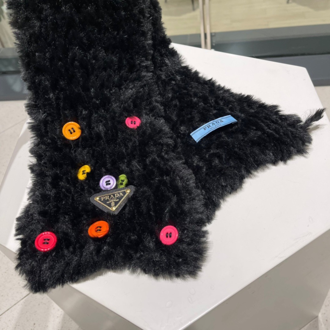 P116 Prada Prada guillotine, warm fur scarf for autumn and winter - 图片 8