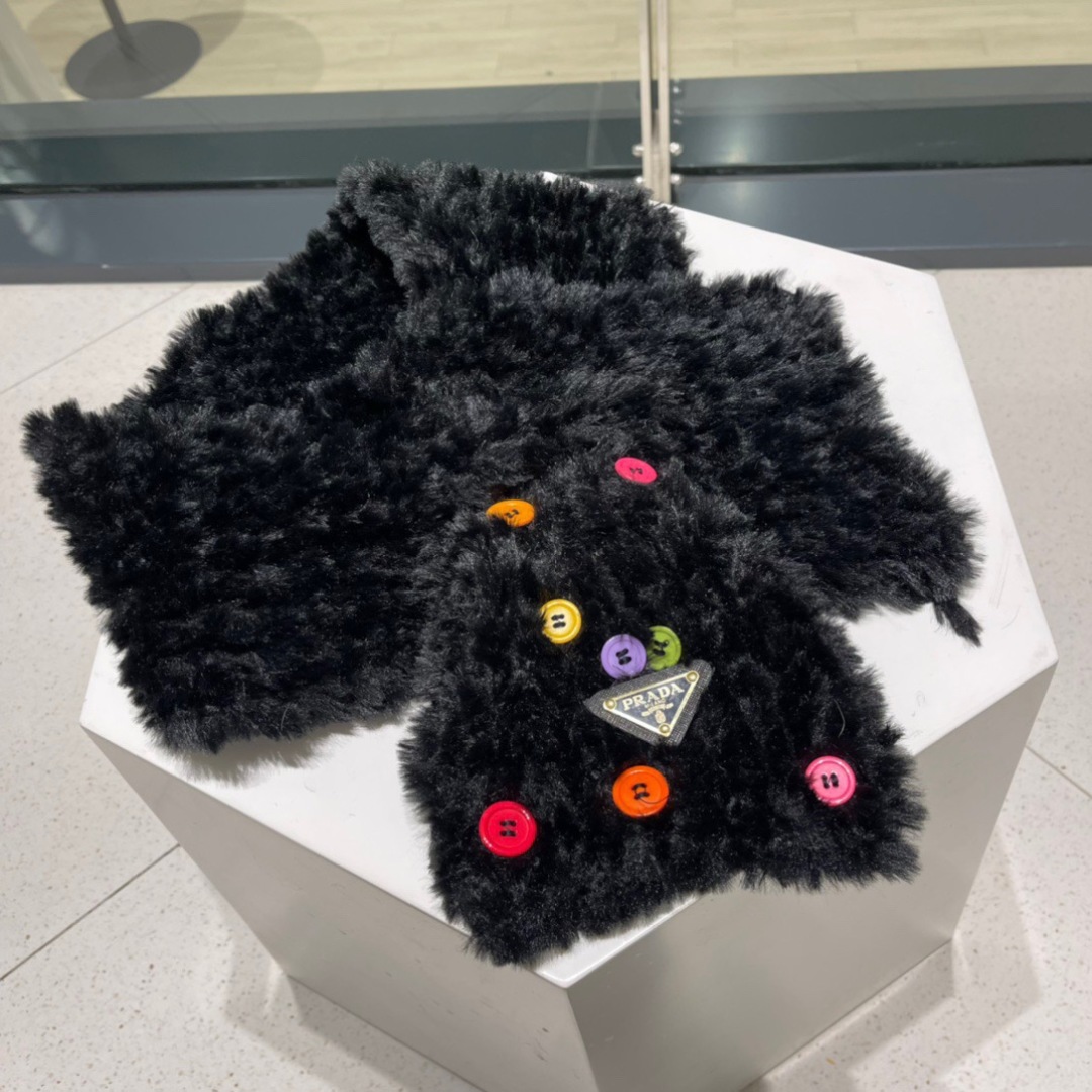 P116 Prada Prada guillotine, warm fur scarf for autumn and winter - 图片 4