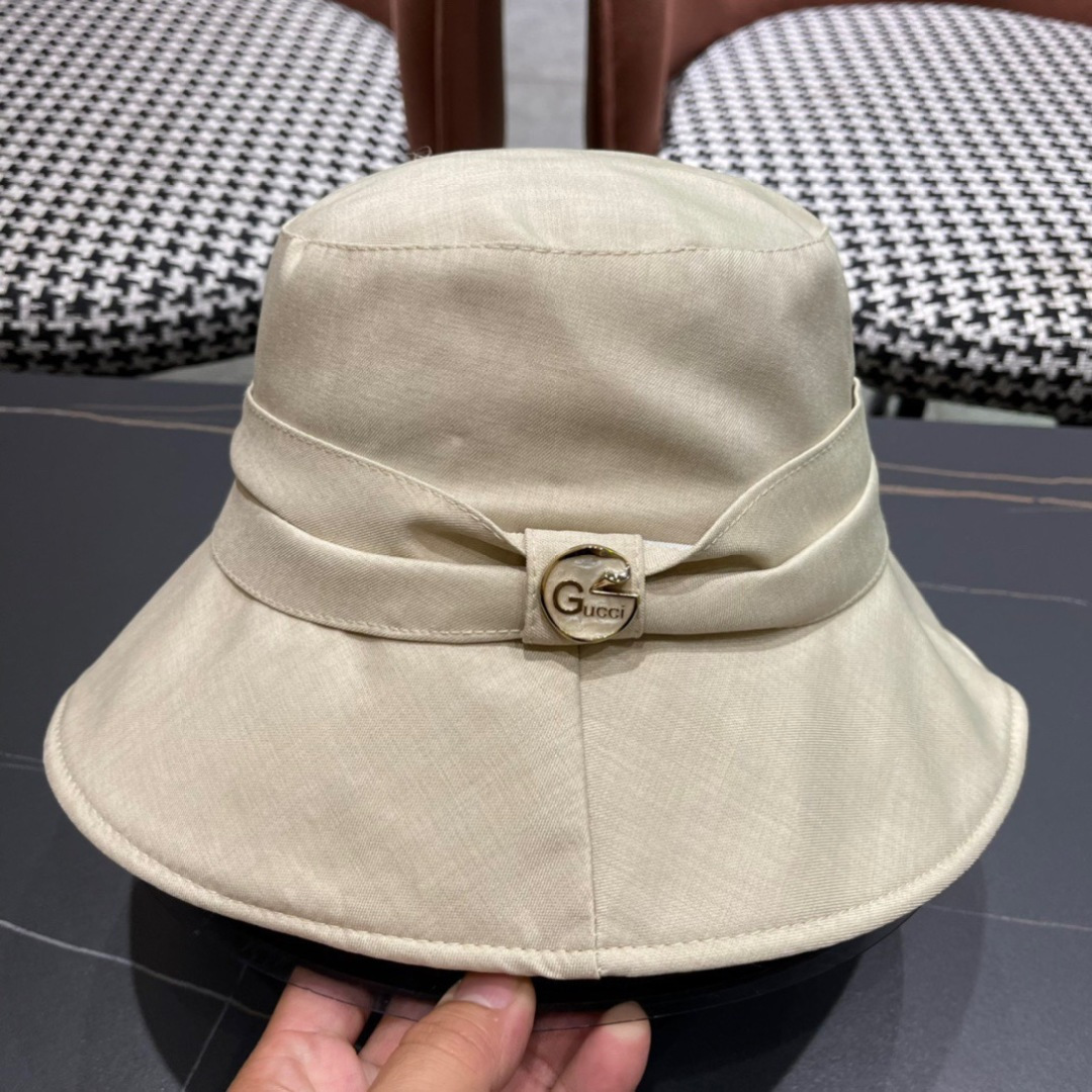  GUCCI古奇 2024新款韩版百搭遮脸防晒帽户外渔夫帽