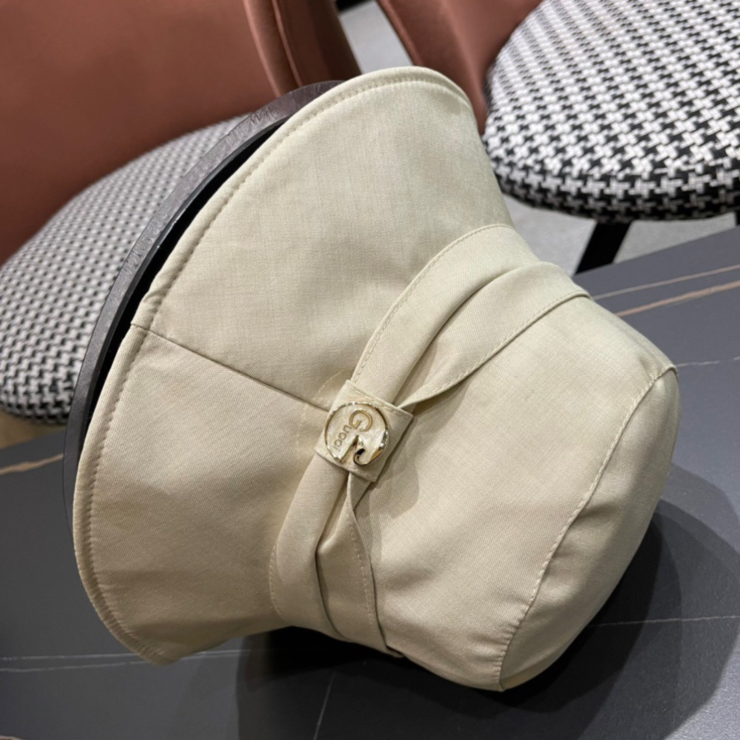  GUCCI古奇 2024新款韩版百搭遮脸防晒帽户外渔夫帽