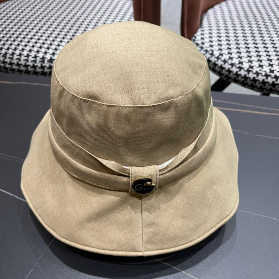  GUCCI古奇 2024新款韩版百搭遮脸防晒帽户外渔夫帽