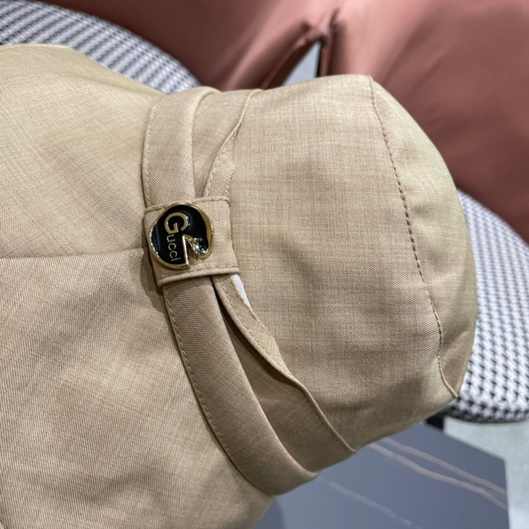  GUCCI古奇 2024新款韩版百搭遮脸防晒帽户外渔夫帽