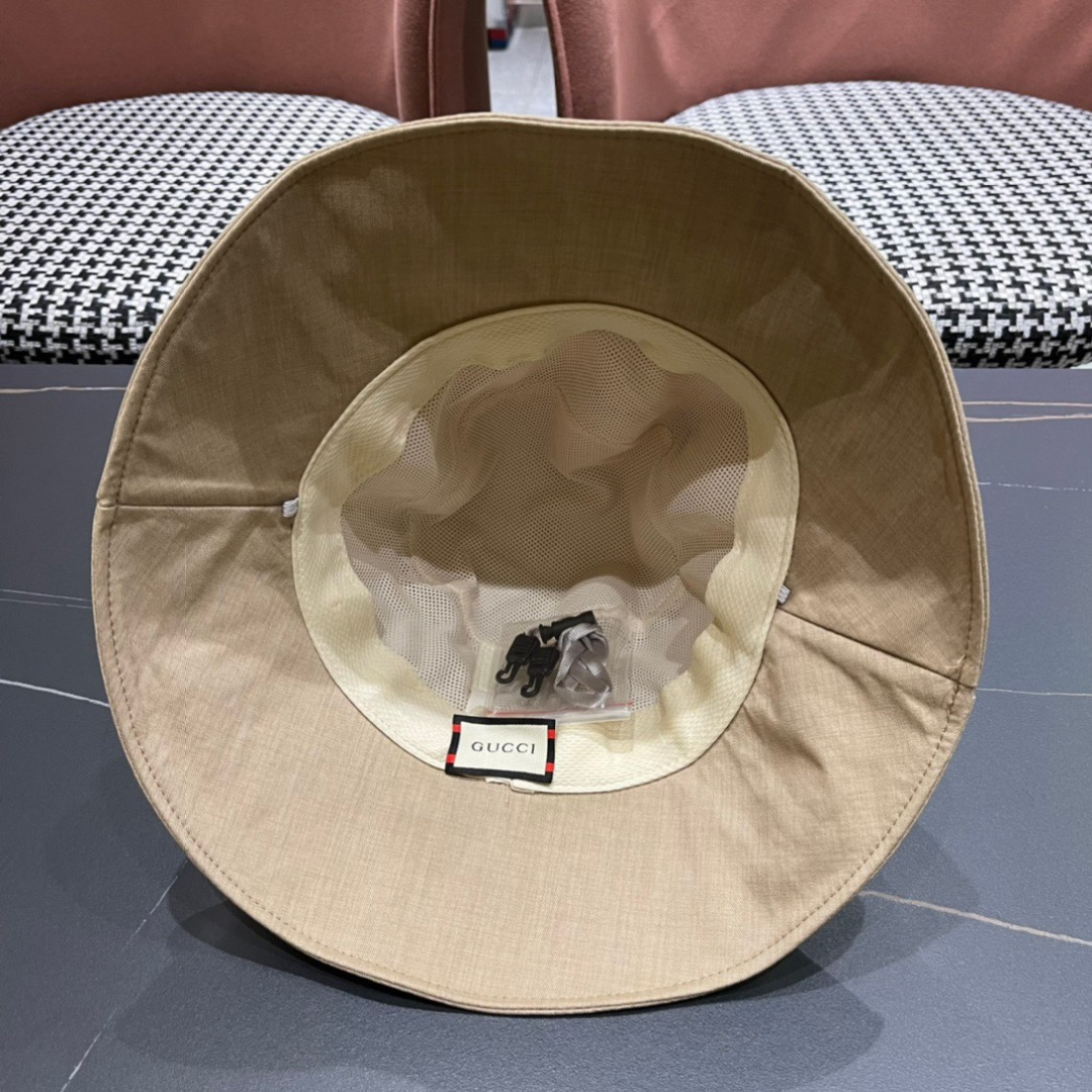  GUCCI古奇 2024新款韩版百搭遮脸防晒帽户外渔夫帽