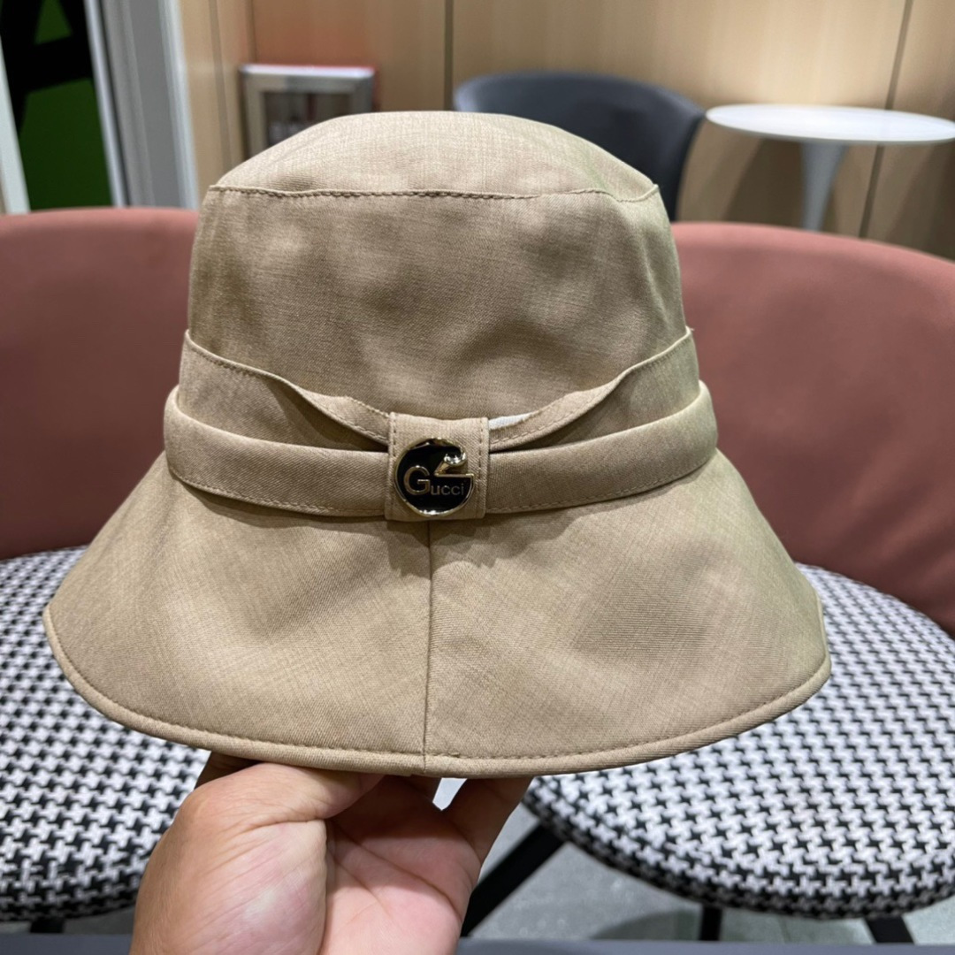 GUCCI古奇 2024新款韩版百搭遮脸防晒帽户外渔夫帽