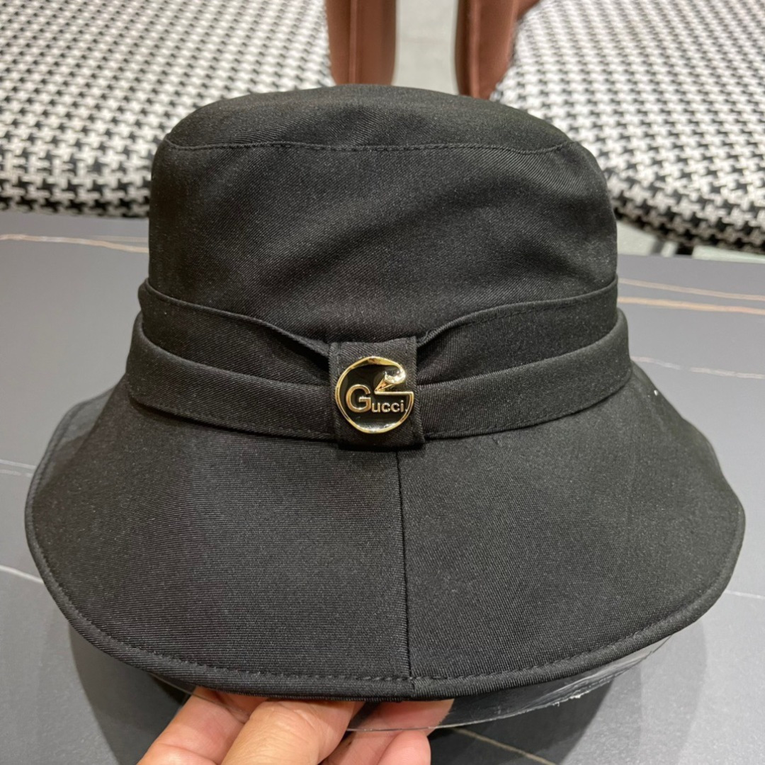  GUCCI古奇 2024新款韩版百搭遮脸防晒帽户外渔夫帽